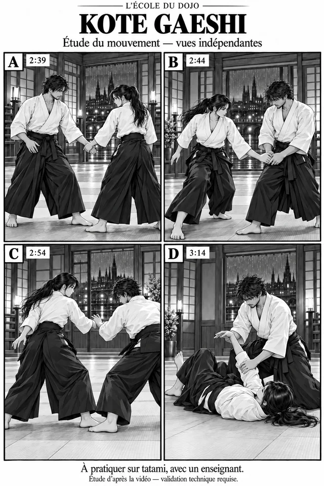 Aperçu de la planche Kote gaeshi — étude du mouvement