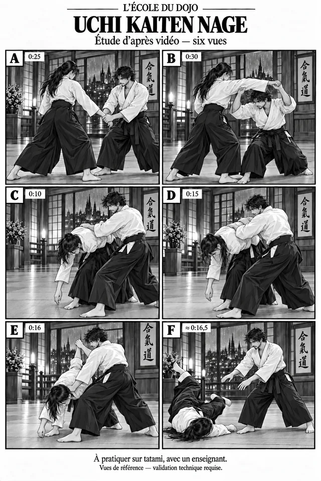 Aperçu de la planche Uchi kaiten nage — six vues